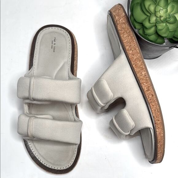 RAG & BONE Parque Cork-Heel Slide Comfort Sandals S-333 Sz 39 EU / 9 US - Picture 1 of 9
